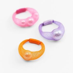 NWT. Zara Multicolored Set of Three Mesh Rings.
